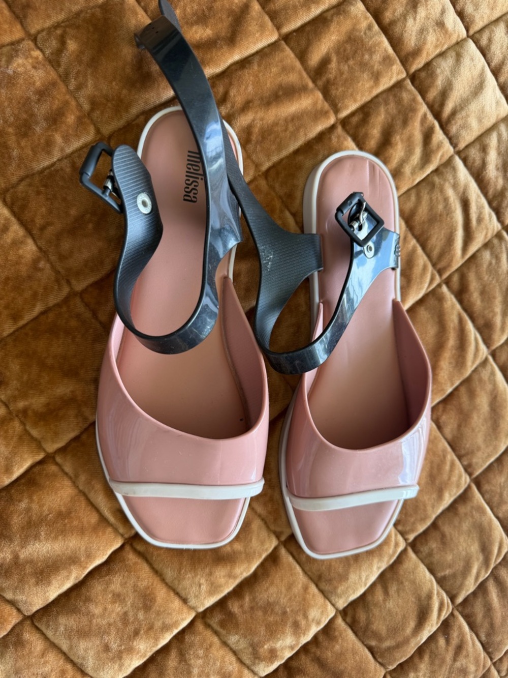 Melissa Pink and Black Jelly Slingback Sandals